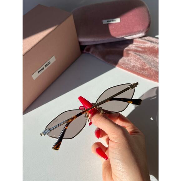 NEW Miu Miu MU56ZS Purple Gold Metal Sunglasses $560 main image 8